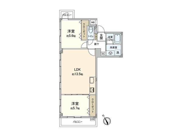 ライオンズマンション調布第2 間取図(平面図) ライオンズマンション調布第2 間取図(平面図)