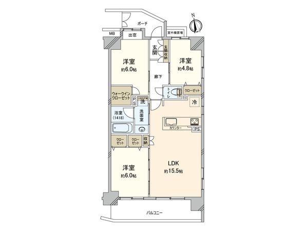 コスモ調布弐番館 間取図(平面図) コスモ調布弐番館 間取図(平面図)