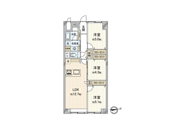 ライオンズマンション調布 C棟 間取図(平面図) ライオンズマンション調布 C棟 間取図(平面図)