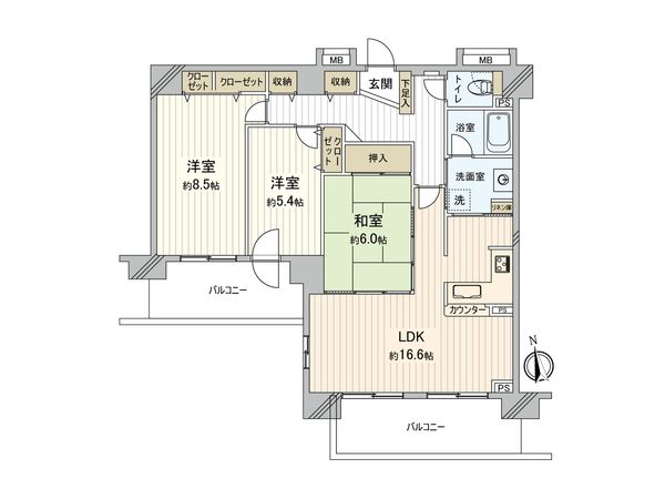 若葉台パークヒルズ G号棟 間取図(平面図)