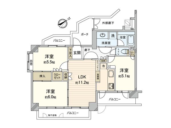 コスモ国領 間取図(平面図) コスモ国領 間取図(平面図)