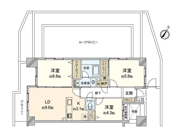 サンヴェール調布多摩川 間取図(平面図)