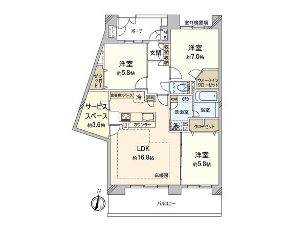若葉台ワルツの杜 H棟 間取図(平面図) 間取図(平面図)