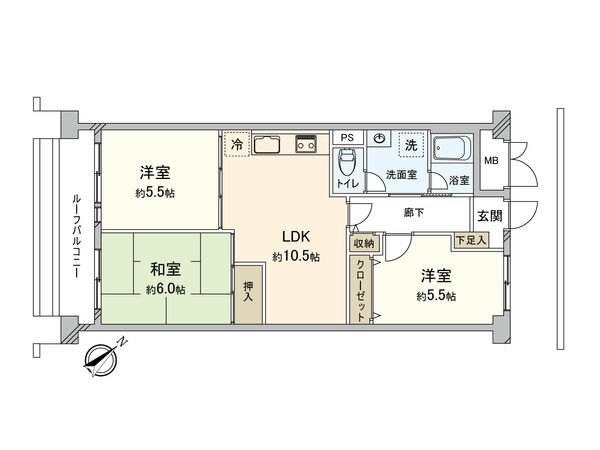 調布ロイヤルハイツ 間取図(平面図) 間取図(平面図)