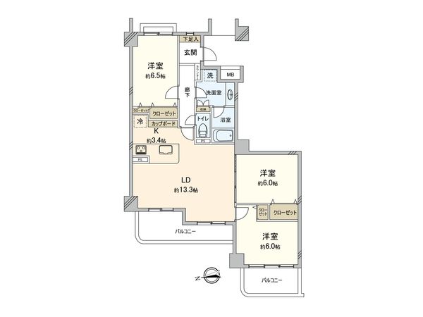 サニークレスト調布 間取図(平面図) 間取図(平面図)