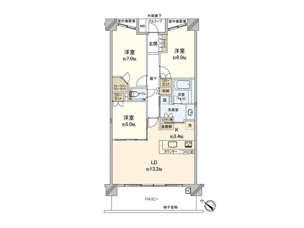 サンクタス調布ヶ丘 間取図(平面図) サンクタス調布ヶ丘 間取図(平面図)