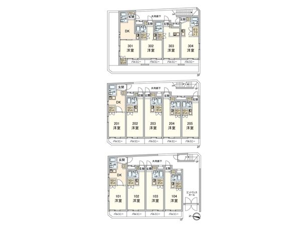 調布市国領町7丁目 アパート 間取図(平面図) 調布市国領町7丁目 アパート 間取図(平面図)