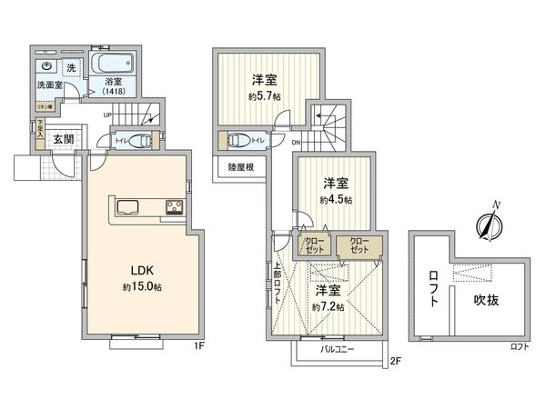 建物プラン例 (間取り図)