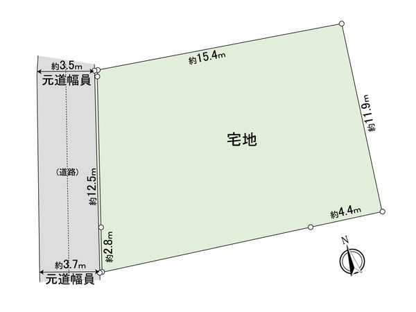 府中市新町2丁目 古屋付き土地 区画図