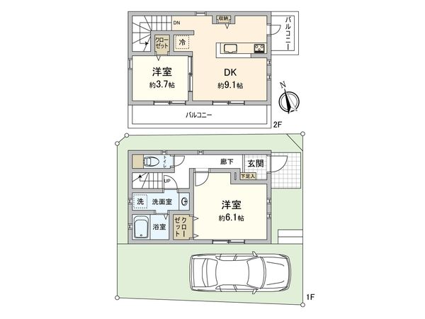 西府町四丁目 土地 建物プラン例 (間取り図)