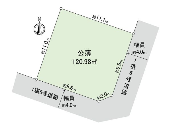 府中市新町1丁目 土地 区画図