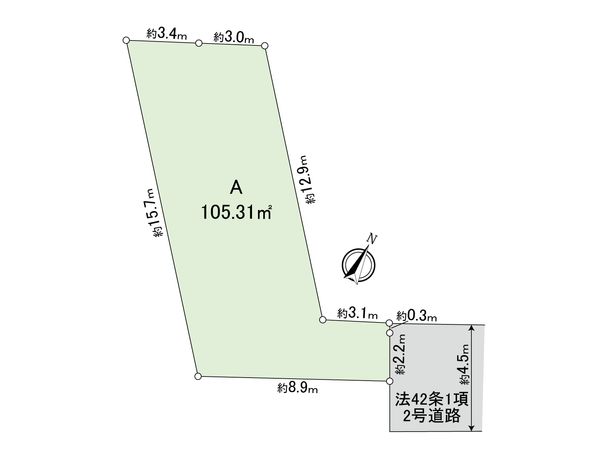 府中市南町6丁目 土地A区画 区画図 府中市南町6丁目 土地A区画 区画図