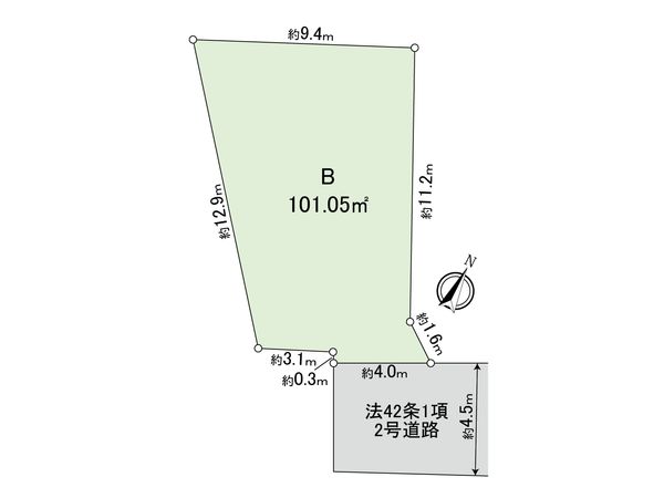 府中市南町6丁目 土地B区画 区画図 府中市南町6丁目 土地B区画 区画図