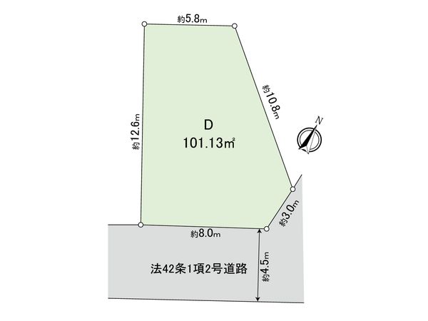府中市南町6丁目 土地D区画 区画図 府中市南町6丁目 土地D区画 区画図