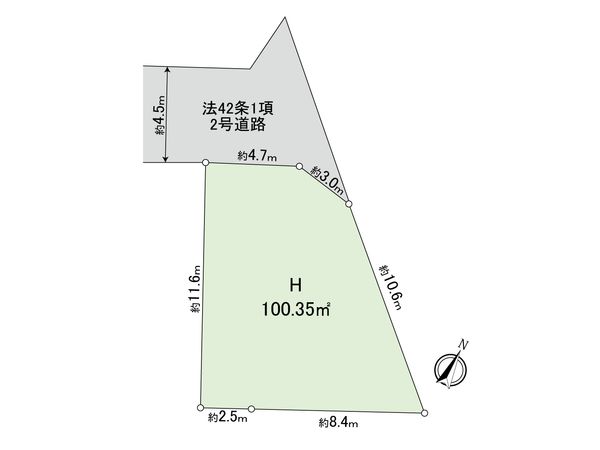府中市南町6丁目 土地H区画 区画図 府中市南町6丁目 土地H区画 区画図