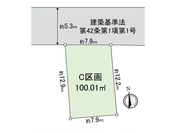 府中市日新町3丁目 土地C区画 区画図