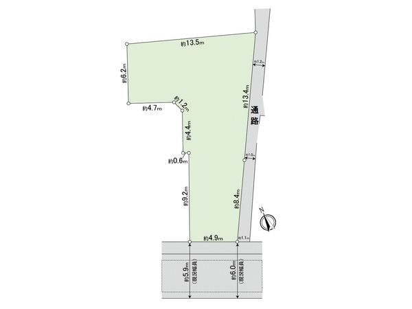 府中市西府町4丁目 土地 区画図