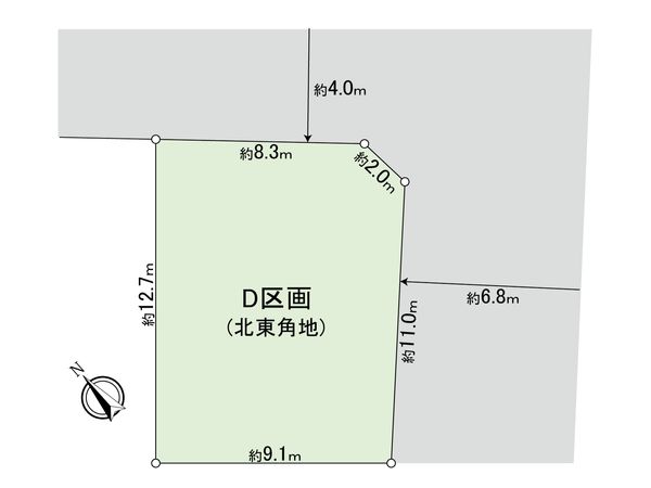 府中市西府町5丁目 土地 D区画 区画図 府中市西府町5丁目 土地 D区画 区画図