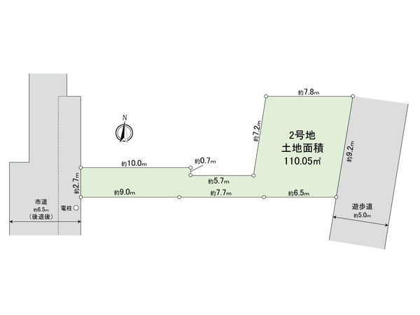 府中市四谷4丁目 土地 2号地 区画図 府中市四谷4丁目 土地 2号地 区画図