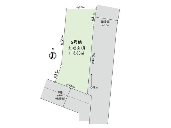 府中市四谷4丁目 土地 5号地 区画図 府中市四谷4丁目 土地 5号地 区画図