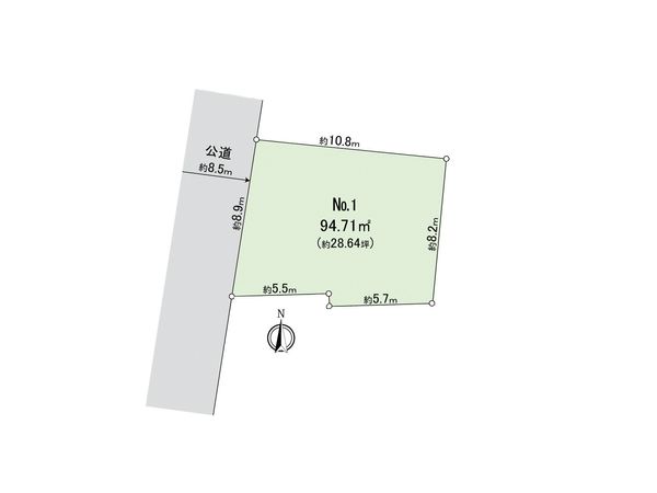 府中市分梅町2丁目 土地 区画1 区画図 府中市分梅町2丁目 土地 区画1 区画図