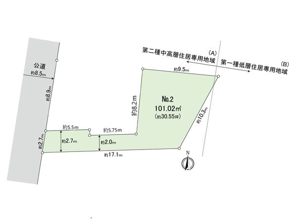 府中市分梅町2丁目 土地 区画2 区画図 府中市分梅町2丁目 土地 区画2 区画図