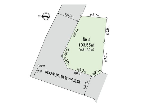府中市白糸台4丁目 土地 3区画 区画図 府中市白糸台4丁目 土地 3区画 区画図