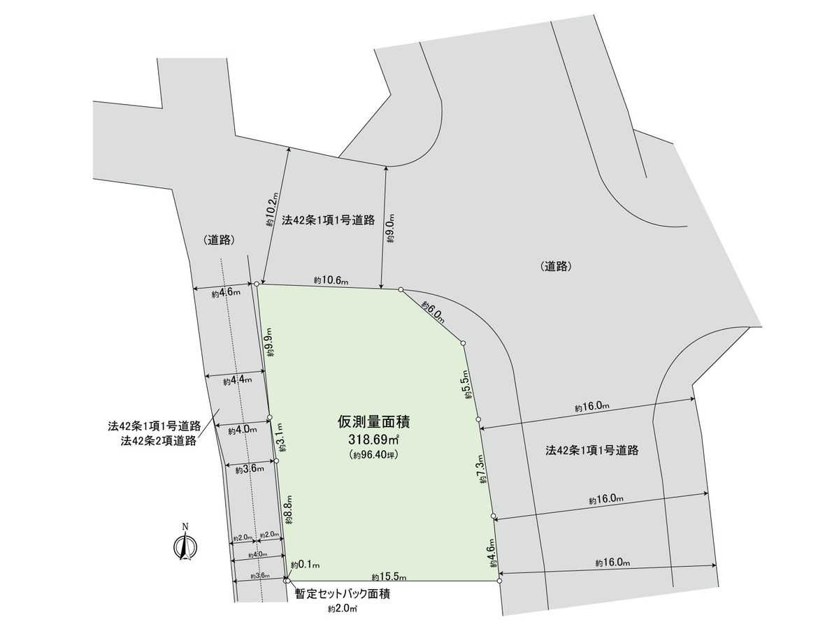 府中市宮西町4丁目 土地 区画図 区画図