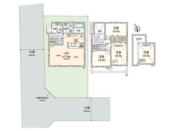 府中市天神町二丁目 1号棟 間取図(平面図) 府中市天神町二丁目 1号棟 間取図(平面図)