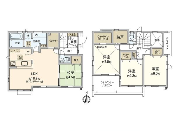 府中市栄町2丁目 新築戸建1号棟 間取図(平面図) 府中市栄町2丁目 新築戸建1号棟 間取図(平面図)