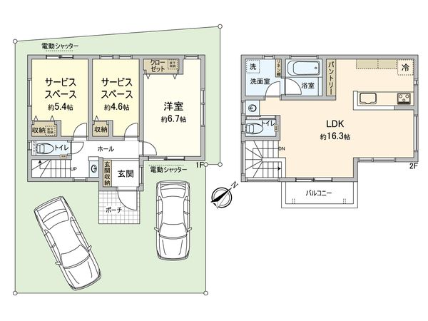 四谷1丁目 新築戸建 1号棟 間取図(平面図) 四谷1丁目 新築戸建 1号棟 間取図(平面図)