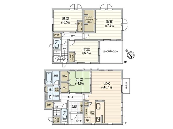 稲城市長峰2丁目 中古戸建 間取図(平面図)