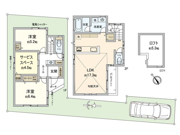 四谷1丁目 新築戸建 3号棟 間取図(平面図) 四谷1丁目 新築戸建 3号棟 間取図(平面図)