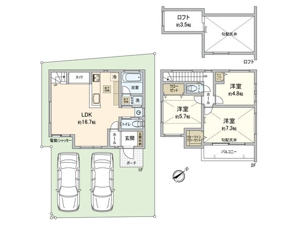 四谷1丁目 新築戸建 4号棟 間取図(平面図) 四谷1丁目 新築戸建 4号棟 間取図(平面図)