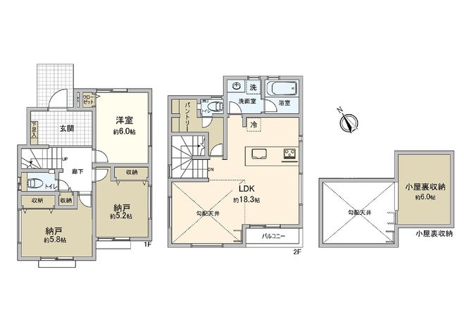 稲城市大丸新築戸建 3号棟 間取図(平面図)