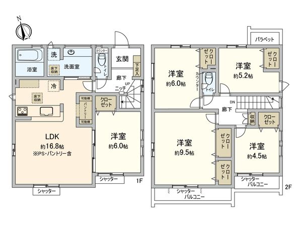 稲城市大丸 新築戸建 3号棟 間取図(平面図)