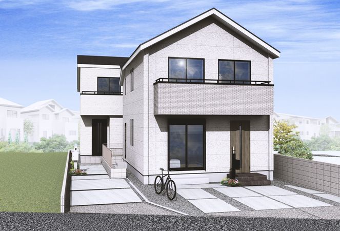 府中市武蔵台1丁目 新築戸建 1号棟 外観パース図
