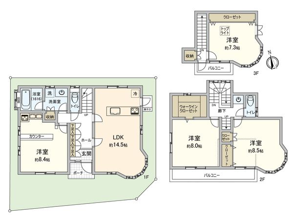 府中市浅間町3丁目 戸建 間取図(平面図) 府中市浅間町3丁目 戸建 間取図(平面図)