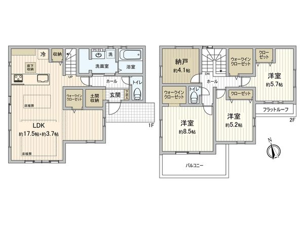 府中市紅葉丘2丁目 新築戸建 1号棟 間取図(平面図)