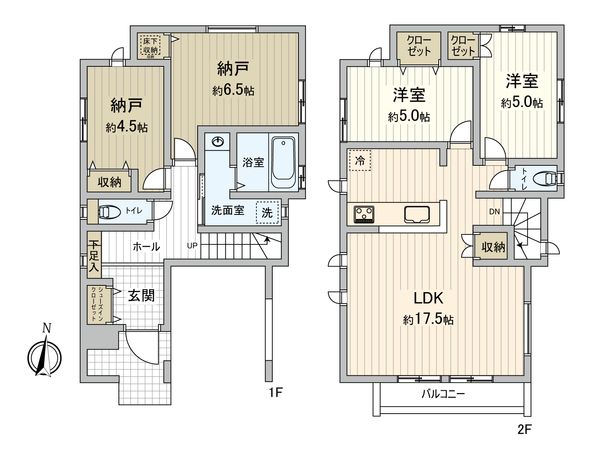 府中市矢崎町4丁目 新築戸建て C号棟 間取図(平面図)