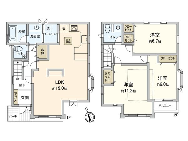 府中市分梅町5丁目 戸建 間取図(平面図) 府中市分梅町5丁目 戸建 間取図(平面図)
