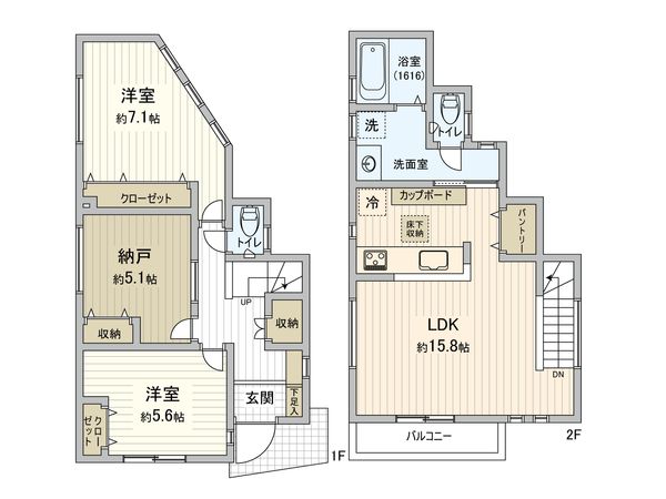 府中市分梅町3丁目 戸建 間取図(平面図) 間取図(平面図)