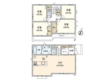 府中市日新町5丁目 新築戸建G号棟 間取図(平面図)