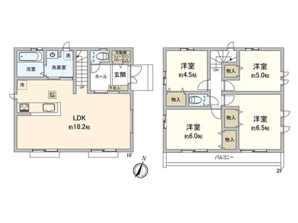 府中市日新町5丁目 新築戸建H号棟 間取図(平面図)