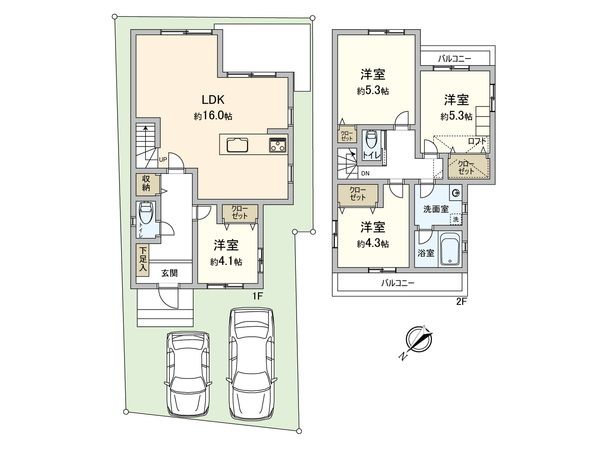 府中市四谷4丁目 戸建 間取図(平面図) 府中市四谷4丁目 戸建 間取図(平面図)