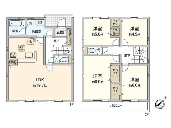 府中市日新町4丁目 6号棟 間取図(平面図) 間取図(平面図)