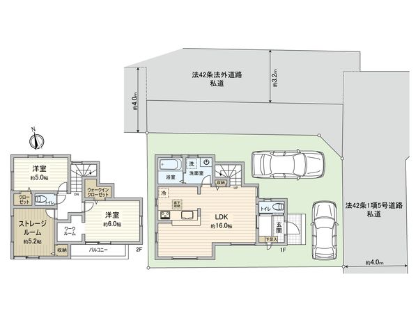 府中市武蔵台1丁目 新築戸建 3号棟 間取図(平面図)