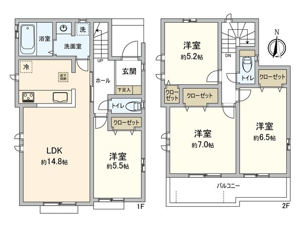 府中市栄町2丁目 新築戸建 C号棟 間取図(平面図)