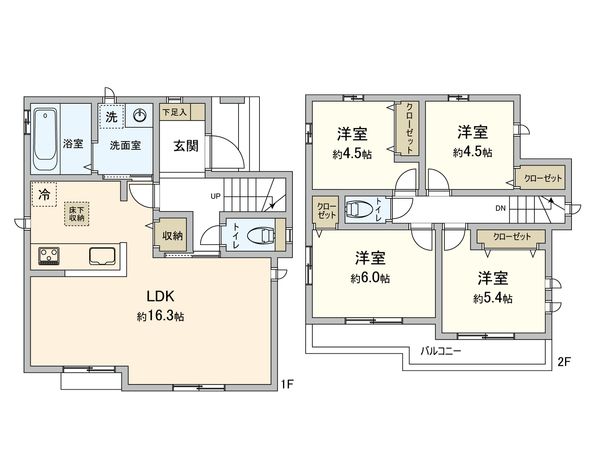 府中市紅葉丘3丁目 新築戸建 B号棟 間取図(平面図) 府中市紅葉丘3丁目 新築戸建 B号棟 間取図(平面図)