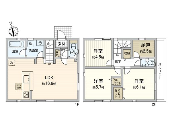 府中市清水が丘3丁目 新築戸建 8号棟 間取図(平面図) 府中市清水が丘3丁目 新築戸建 8号棟 間取図(平面図)